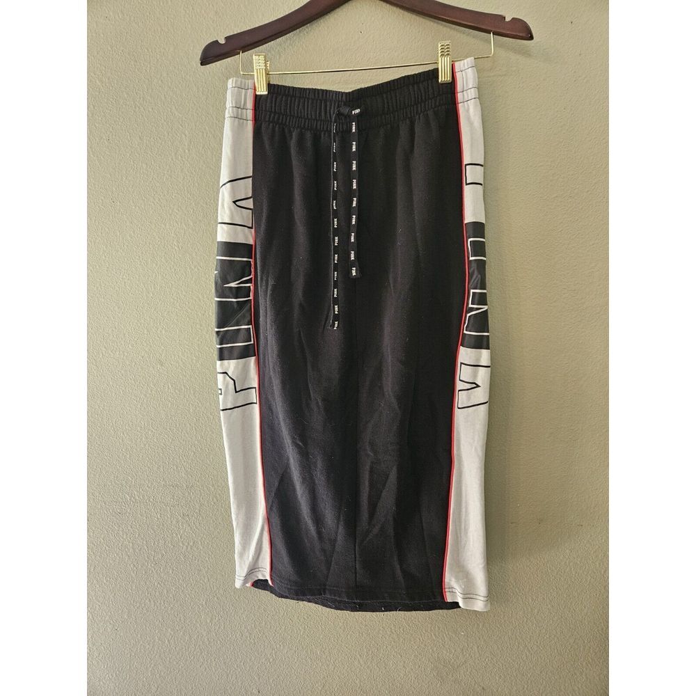 Victoria's Secret PINK‎ Black White Jogger Sweat Pant Syle Skirt Medium